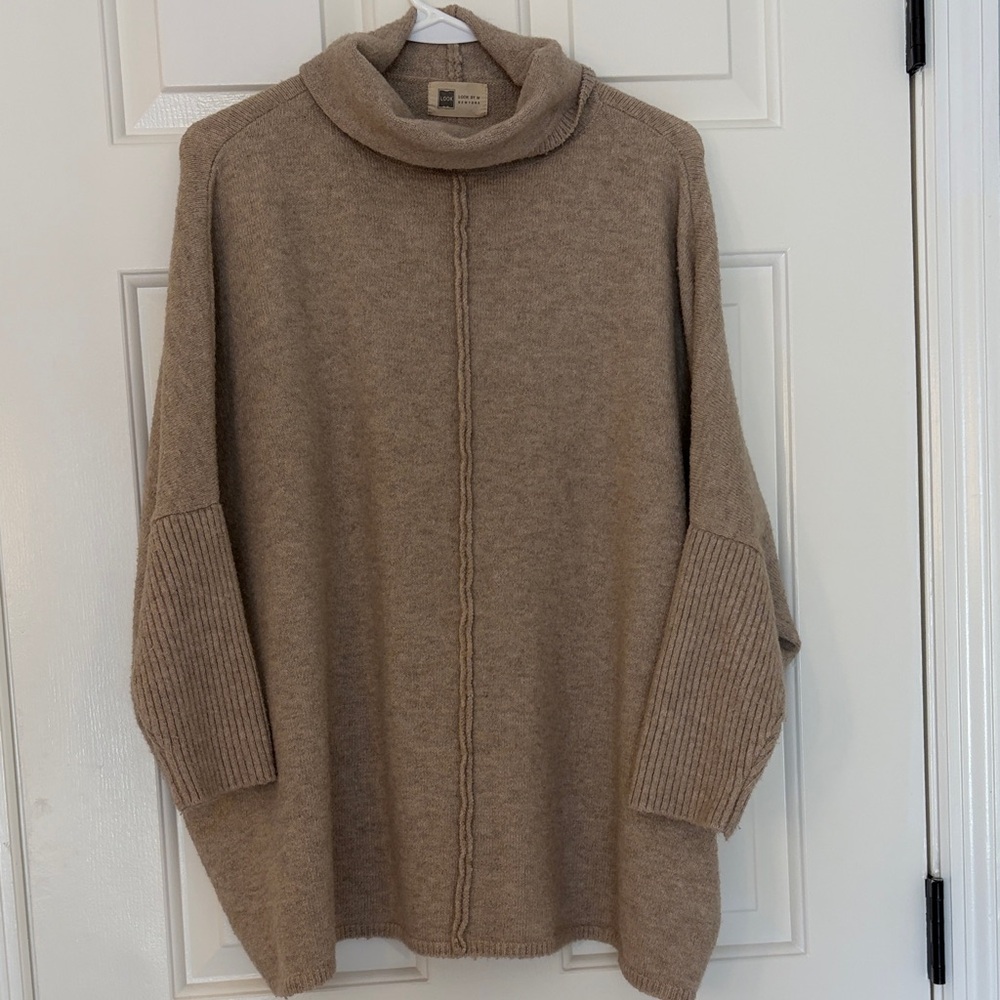 Cozy Tan Cowl Neck Sweater